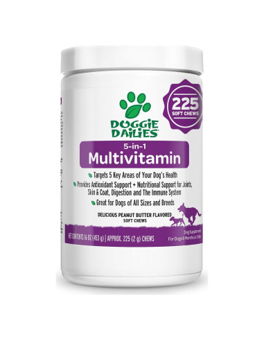 Multivitamina para Perros Doggie Dailies 5 en 1 Mantequilla de Maní