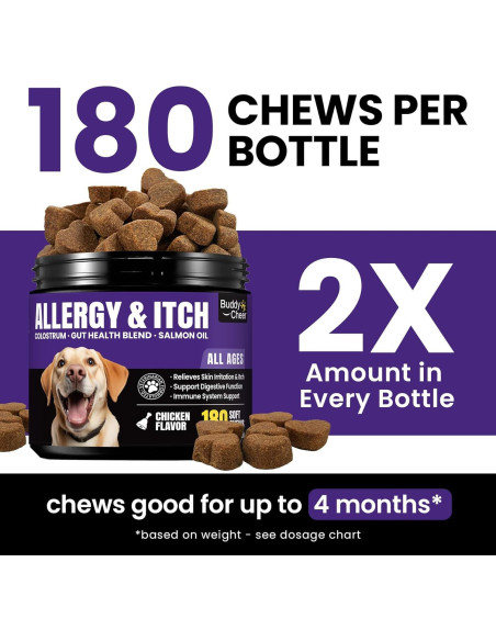 Masticables BuddyCheer para Alergias en Perros 180ct