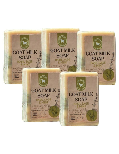 Jabón de Leche de Cabra Honey Sweetie Acres 5 oz Albahaca Salvia Menta