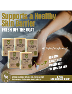 Jabón de Leche de Cabra Honey Sweetie Acres 5 oz Albahaca Salvia Menta 2