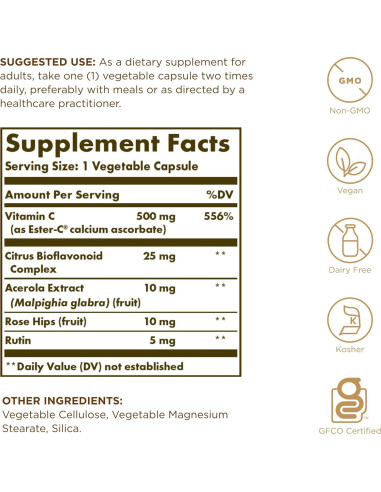 Solgar Ester-C Plus 500 mg Vitamina C Vegetal - 50 Cápsulas