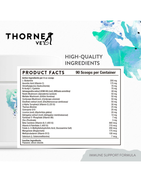 ThorneVET Polvo Inmunológico para Perros y Gatos 90 Cucharadas