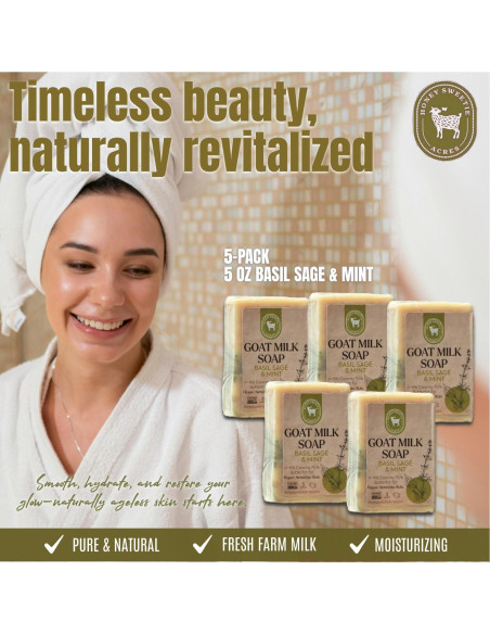 Jabón de Leche de Cabra Honey Sweetie Acres 5 oz Albahaca Salvia Menta
