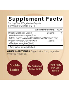 Píldoras de Arándano Naturebell 36000mg con Acerola 240 Cápsulas 2