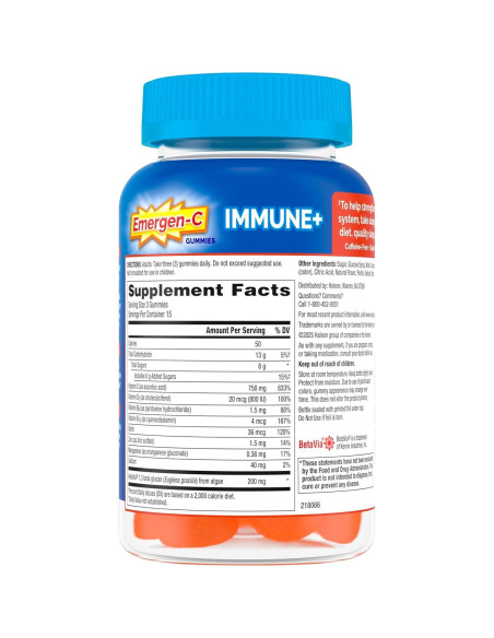 Emergen-C Gominolas Inmunes 750 mg Vitamina C Sabor Naranja