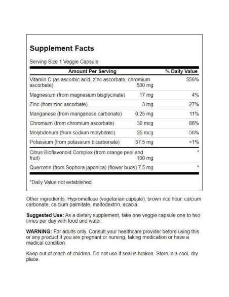 Vitamina C Swanson Ultra 60 Cápsulas Veganas 500 mg Vitamina C Swanson Ultra 60 Cápsulas Veganas 500 mg