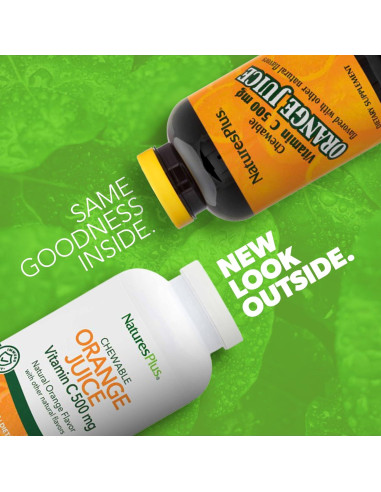 Vitaminas C Masticables NaturesPlus 500 mg Jugo de Naranja 360 Tabletas