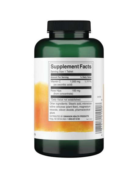 Suplemento de Vitamina C Swanson 1000 mg 250 Tabletas Suplemento de Vitamina C Swanson 1000 mg 250 Tabletas