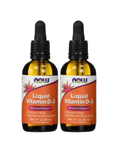 Vitamina D-3 Líquida NOW Foods 400 UI 59.15 ml (Paquete de 2)