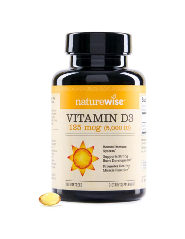 NatureWise Vitamina D3 5000IU 200 Mini Softgels - Soporte Inmunológico