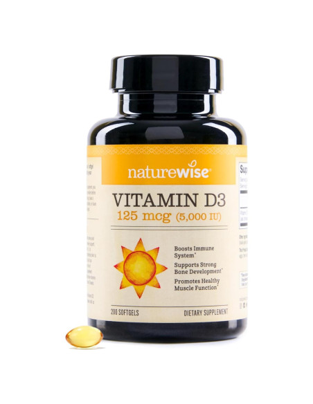 NatureWise Vitamina D3 5000IU 200 Mini Softgels - Soporte Inmunológico