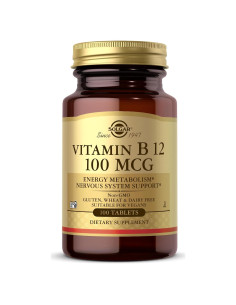 Vitamina B12 Solgar 100 mcg - 100 Tabletas Veganas y Sin Gluten