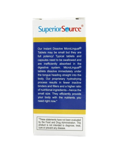 Suplemento de Vitamina D3 400 UI para Niños Superior Source - 100 Tabletas MicroLinguales