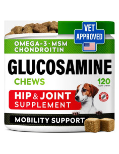 Galletas de Glucosamina para Perros STRELLALAB 120 Ct - Sabor Tocino