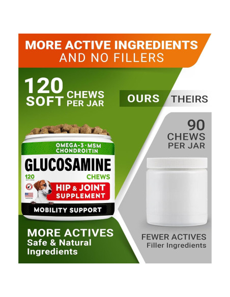 Galletas de Glucosamina para Perros STRELLALAB 120 Ct - Sabor Tocino