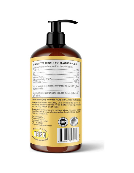 Aceite de Pescado para Perros Wonder Paws Omega 3 - 473 ml