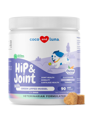 Suplemento Articular para Perros Coco y Luna - Glucosamina, Cúrcuma, Omega 3