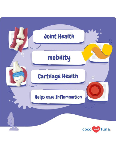 Suplemento Articular para Perros Coco y Luna - Glucosamina, Cúrcuma, Omega 3