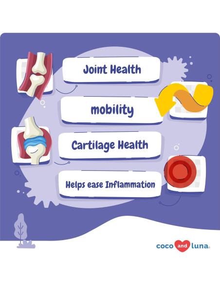 Suplemento Articular para Perros Coco y Luna - Glucosamina, Cúrcuma, Omega 3