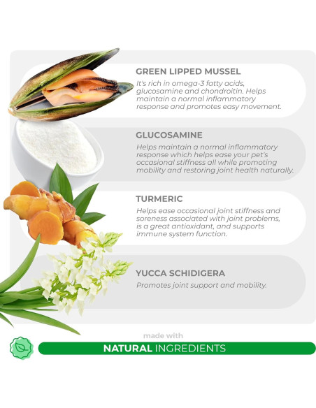 Suplemento Articular para Perros Coco y Luna - Glucosamina, Cúrcuma, Omega 3