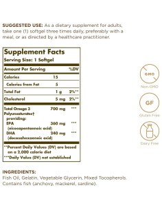 Suplemento Omega 3 Doble Fuerza Solgar 700 mg - 60 Gelatinas 2