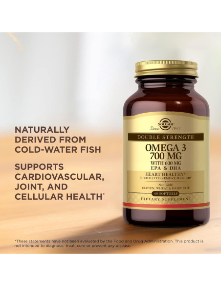 Suplemento Omega 3 Doble Fuerza Solgar 700 mg - 60 Gelatinas