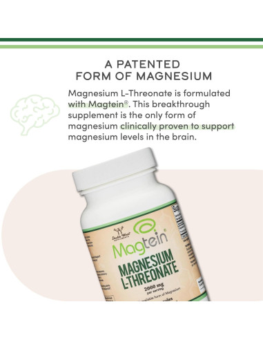 Treonato de Magnesio L Magtein 2000 mg 120 Cápsulas - Suplemento Cognitivo