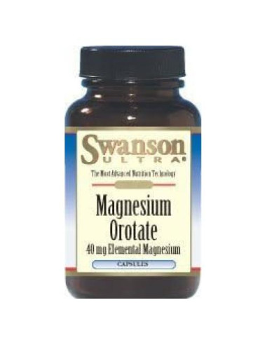 Swanson Magnesio Orotato 40 mg 60 Cápsulas Suplemento