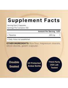 Suplemento L-Teanina NatureBell 400mg 400 Cápsulas Relajación 2