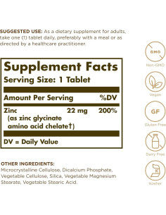 Solgar Zinc Quelado 100 Tabletas - Antioxidante Vegano 300 Porciones 2