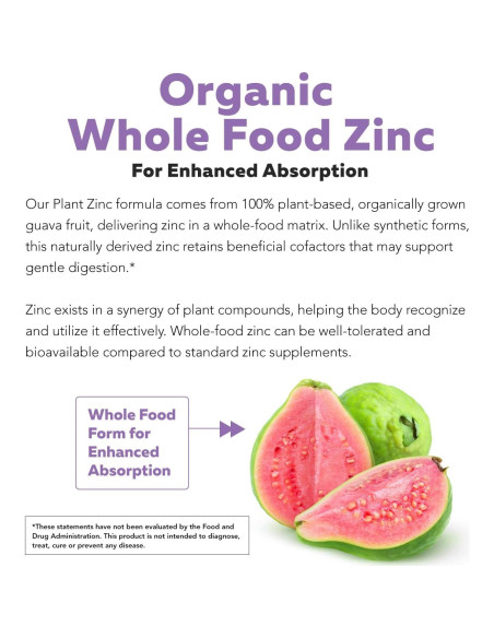 Suplemento de Zinc Orgánico Triquetra Health 25 mg - 60 Porciones