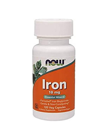 Suplemento de Hierro Now Foods 18 mg 120 Cápsulas Veganas