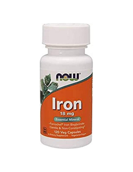 Suplemento de Hierro Now Foods 18 mg 120 Cápsulas Veganas