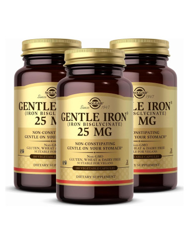 Suplemento de Hierro Suave Solgar 25 mg - 180 Cápsulas Vegetales