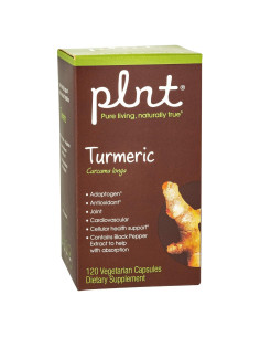 Cápsulas de Cúrcuma Natural plnt - 120 Unidades, Antioxidante