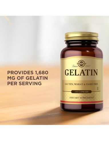 Suplemento de Gelatina Solgar - 100 Cápsulas - Sin Gluten