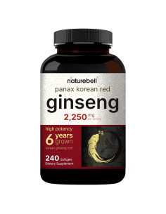 Suplemento de Ginseng Rojo Coreano NatureBell 2250mg 240 Softgels