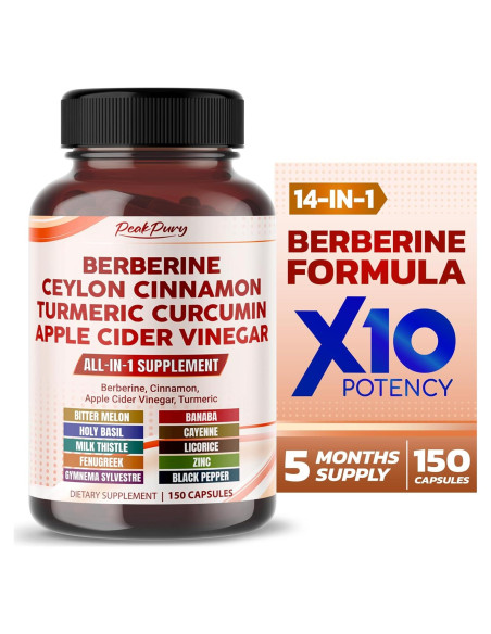 Vinagre de Sidra de Manzana con Canela y Cúrcuma PeakPury 150 cápsulas