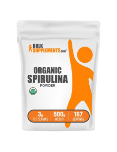 Polvo de Espirulina Orgánica BulkSupplements 500g - Superalimento Vegano