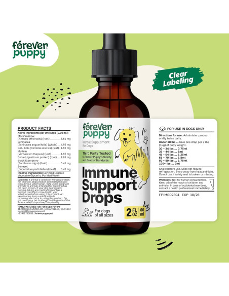 Gotas Inmunes para Perros Forever Puppy 59 ml - Suplemento Saludable