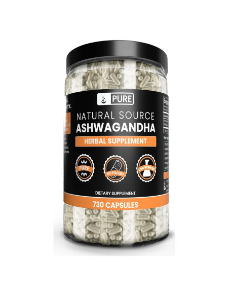 Cápsulas de Ashwagandha Puras 730 Unidades Ingredientes Orgánicos Cápsulas de Ashwagandha Puras 730 Unidades Ingredientes Orgánicos