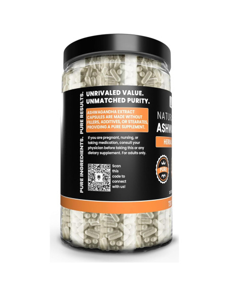 Cápsulas de Ashwagandha Puras 730 Unidades Ingredientes Orgánicos Cápsulas de Ashwagandha Puras 730 Unidades Ingredientes Orgánicos