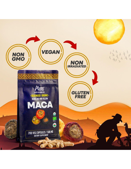 Cápsulas de Maca Premium Amazon Andes 3000mg - Energía y Rendimiento