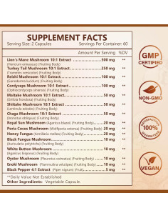 Suplemento de Hongos Nature Target 14-en-1, 120 Cápsulas 2