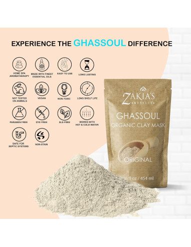 Mascarilla Facial de Arcilla Rhassoul Zakia 226.8 g - Antienvejecimiento