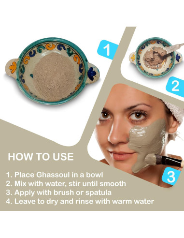 Mascarilla Facial de Arcilla Rhassoul Zakia 226.8 g - Antienvejecimiento