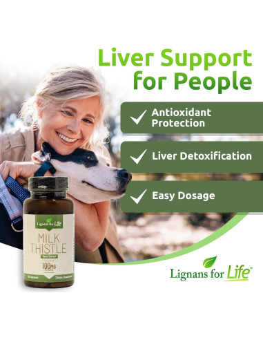 Suplemento Hepático para Perros Lignans for Life 100mg 60 Cápsulas