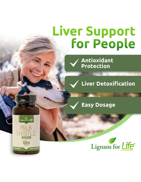 Suplemento Hepático para Perros Lignans for Life 100mg 60 Cápsulas