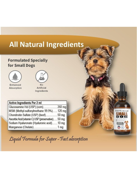 Suplemento Líquido de Glucosamina Nodens 59ml para Perros Pequeños