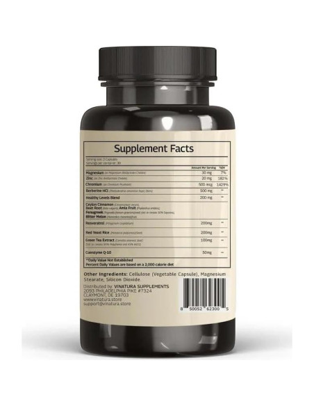 Suplemento de Berberina y Canela Vinatura 500mg 13 en 1